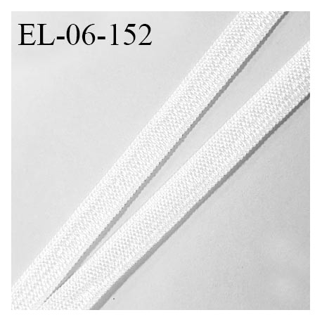 Elastique 6 mm fin spécial lingerie polyamide élasthanne couleur blanc brillant fabriqué en France prix au mètre