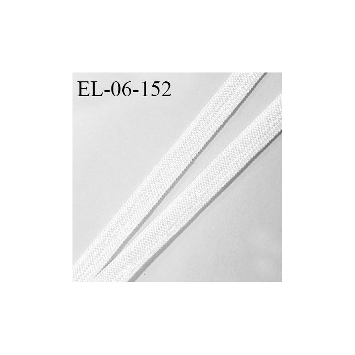 Elastique 6 mm fin spécial lingerie polyamide élasthanne couleur blanc brillant fabriqué en France prix au mètre