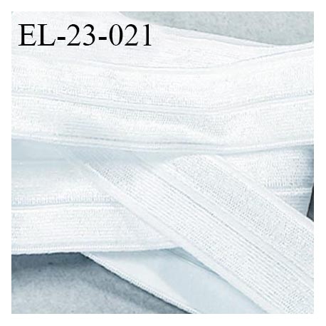 Elastique lingerie 22 mm pré plié couleur écru brillant fabriqué en France pour une grande marque largeur 22 mm prix au mètre