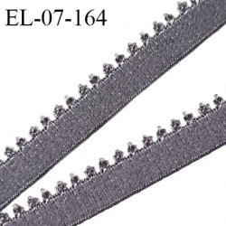 Elastique picot 7 mm lingerie couleur gris taupe haut de gamme fabriqué en France pour une grande marque prix au mètre