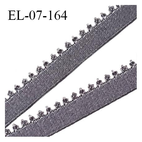 Elastique picot 7 mm lingerie couleur gris taupe haut de gamme fabriqué en France pour une grande marque prix au mètre