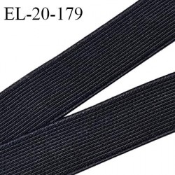 Elastique 20 mm plat brodé très belle qualité couleur noir forte élasticité fabrication française allongement +90% prix au mètre