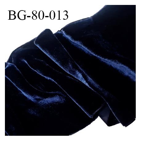 Galon ruban velours 80 mm couleur bleu marine avec reflets largeur 80 mm fabriqué en France prix au mètre