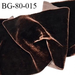 Galon ruban velours 80 mm couleur marron avec reflets cuivrés largeur 80 mm fabriqué en France prix au mètre