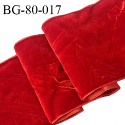 Galon ruban velours 80 mm couleur rouge avec reflets largeur 80 mm fabriqué en France prix au mètre