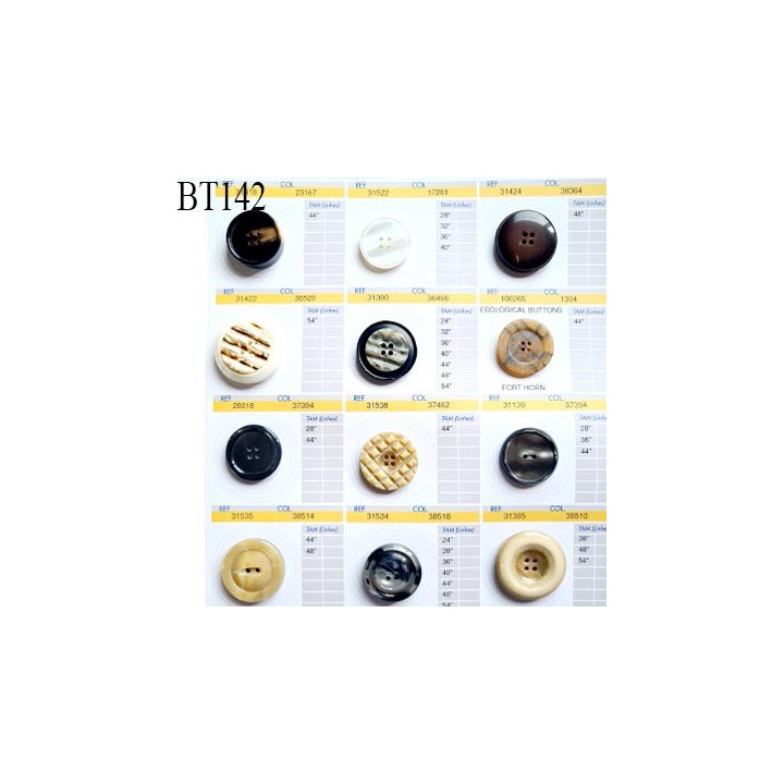 Plaque de 12 boutons pour création unique le plus gros diamètre de 25 à 34 mm fabrication européenne prix pour la plaque entière
