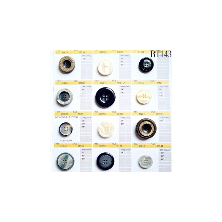 Plaque de 12 boutons pour création unique le plus gros diamètre de 23 à 35 mm fabrication européenne prix pour la plaque entière