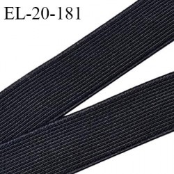Elastique 20 mm plat brodé très belle qualité couleur noir élastique souple allongement +140% largeur 20 mm prix au mètre
