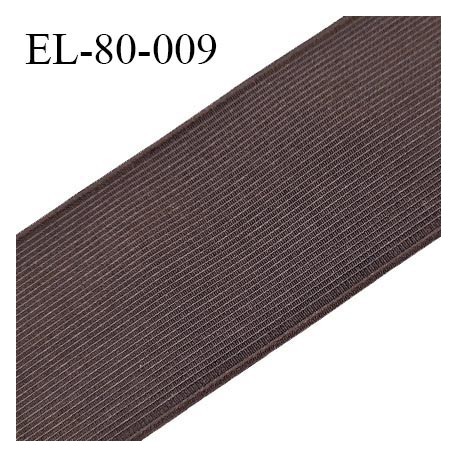 Elastique plat 75 mm couleur marron brodé sur les bords forte élasticité allongement +30% largeur 75 mm prix au mètre