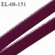 Elastique picot 8 mm haut de gamme couleur prune doux au toucher largeur 8 mm fabriqué en France prix au mètre