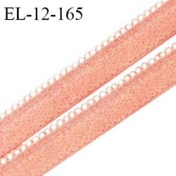 Elastique picot 12 mm lingerie haut de gamme couleur rose pêche ou toucan fabriqué en France prix au mètre