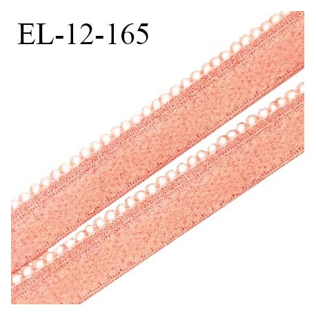 Elastique picot 12 mm lingerie haut de gamme couleur rose pêche ou toucan fabriqué en France prix au mètre