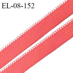 Elastique picot 8 mm haut de gamme couleur rose corail doux au toucher largeur 8 mm fabriqué en France prix au mètre
