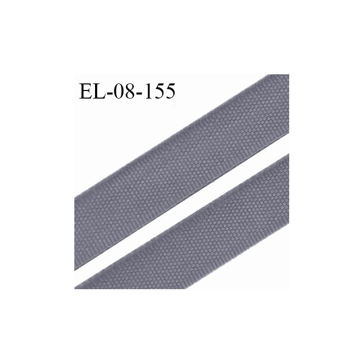 Elastique 8 mm fin spécial lingerie polyamide élasthanne couleur gris fabriqué en France pour une grande marque prix au mètre