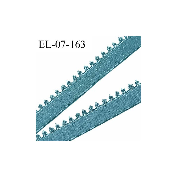 Elastique picot 7 mm lingerie couleur bleu turquoise largeur 7 mm haut de gamme fabriqué en France prix au mètre