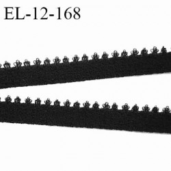 Elastique picot 12 mm lingerie couleur noir largeur 12 mm haut de gamme fabriqué en France pour une grande marque prix au mètre
