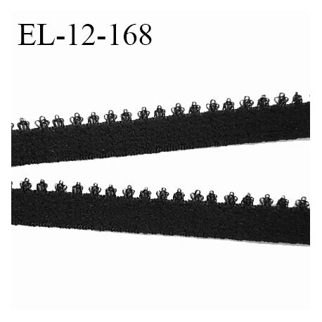 Elastique picot 12 mm lingerie couleur noir largeur 12 mm haut de gamme fabriqué en France pour une grande marque prix au mètre
