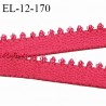 Elastique picot 12 mm lingerie couleur rose fraise largeur 12 mm haut de gamme fabriqué en France prix au mètre