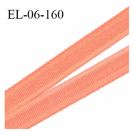Elastique 6 mm fin spécial lingerie polyamide élasthanne couleur rose orangé ou pamplemousse fabriqué en France prix au mètre