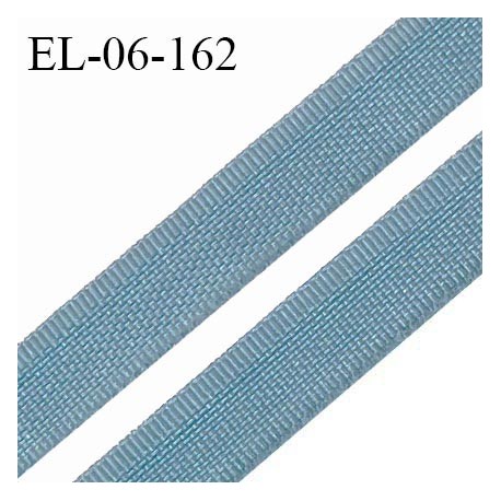 Elastique 6 mm fin spécial lingerie polyamide élasthanne couleur bleu glacier fabriqué en France prix au mètre