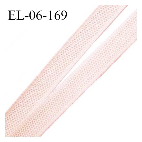 Elastique 6 mm fin spécial lingerie polyamide élasthanne couleur beige rosé ou porcelaine fabriqué en France prix au mètre