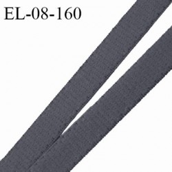 Elastique 8 mm lingerie haut de gamme couleur gris foncé élastique fin doux au toucher style velours prix au mètre