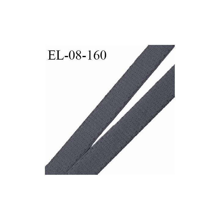 Elastique 8 mm lingerie haut de gamme couleur gris foncé élastique fin doux au toucher style velours prix au mètre