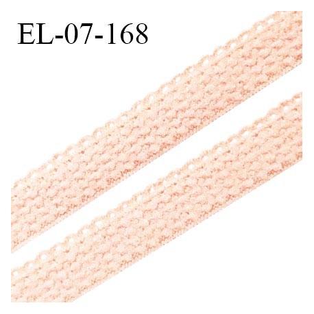 Elastique lingerie 7 mm + 2 mm picots couleur rose doré grande marque fabriqué en France largeur 7 mm + 2 prix au mètre