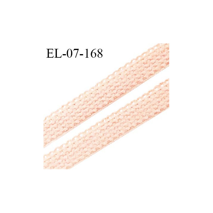 Elastique lingerie 7 mm + 2 mm picots couleur rose doré grande marque fabriqué en France largeur 7 mm + 2 prix au mètre