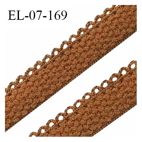 Elastique lingerie 7 mm + 2 mm picots couleur bronze grande marque fabriqué en France largeur 7 mm + 2 prix au mètre