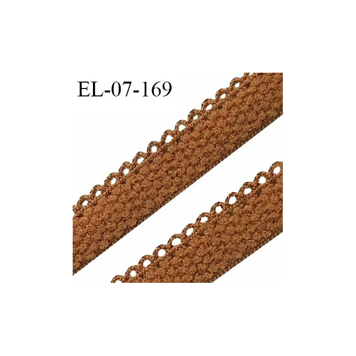 Elastique lingerie 7 mm + 2 mm picots couleur bronze grande marque fabriqué en France largeur 7 mm + 2 prix au mètre