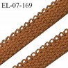 Elastique lingerie 7 mm + 2 mm picots couleur bronze grande marque fabriqué en France largeur 7 mm + 2 prix au mètre