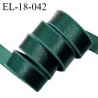 Elastique 18 mm lingerie haut de gamme couleur vert bouteille brillant largeur 18 mm bonne élasticité prix au mètre