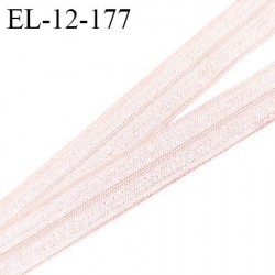 Elastique lingerie 12 mm pré plié haut de gamme couleur rose blush brillant largeur 12 mm fabriqué en France prix au mètre