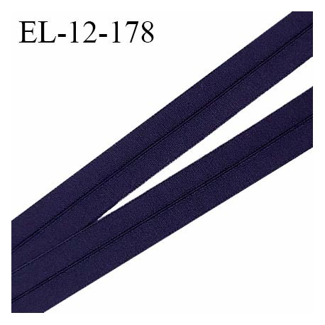 Elastique lingerie 12 mm pré plié haut de gamme couleur bleu marine largeur 12 mm fabriqué en France prix au mètre