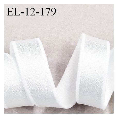 Elastique 12 mm lingerie haut de gamme couleur écru ou talc brillant largeur 12 mm bonne élasticité prix au mètre