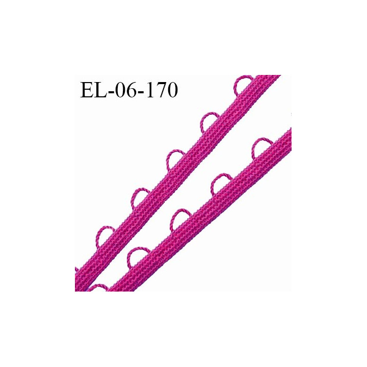 Elastique boutonnière picot 6 mm spécial lingerie haut de gamme couleur pivoine fabriqué en France largeur 6 mm prix au mètre