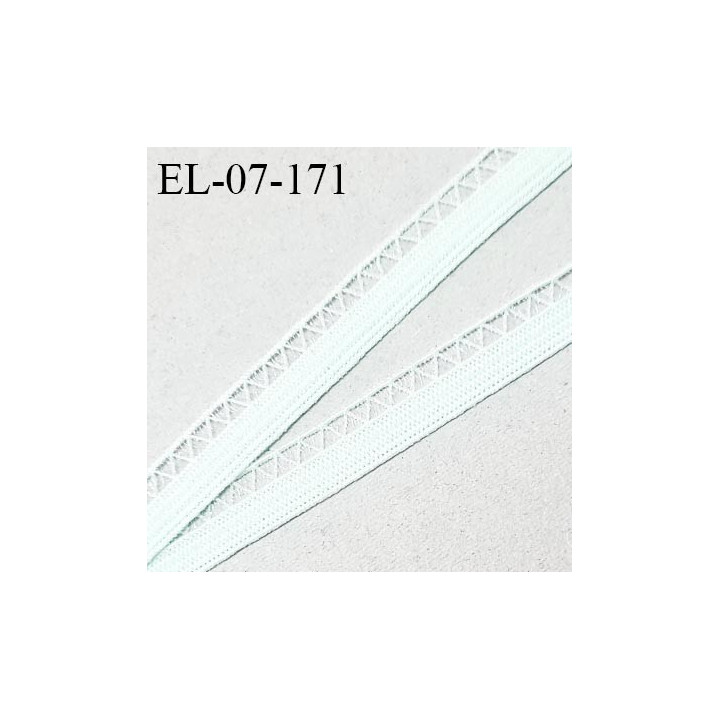 Elastique lingerie 7 mm + 2 mm picots couleur menthe à l'eau grande marque fabriqué en France largeur 7 mm + 2 prix au mètre