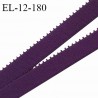 Elastique picot 12 mm lingerie couleur aubergine largeur 12 mm haut de gamme fabriqué en France prix au mètre