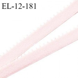 Elastique picot 12 mm lingerie couleur rose poudré largeur 12 mm haut de gamme fabriqué en France prix au mètre