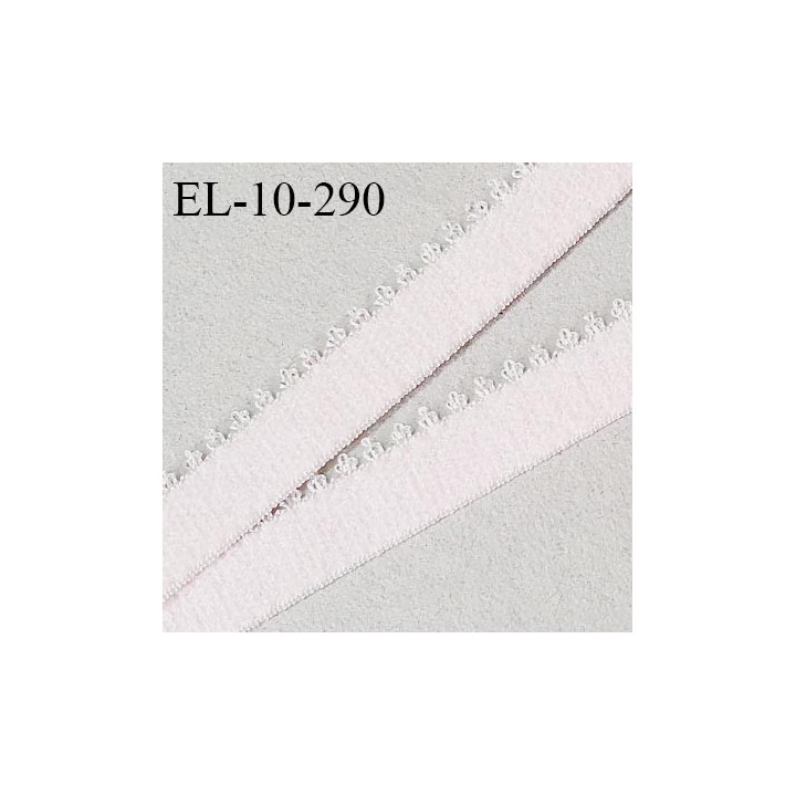 Elastique lingerie 10 mm picot haut de gamme couleur rose pâle fabriqué en France largeur 10 mm allongement +130% prix au mètre