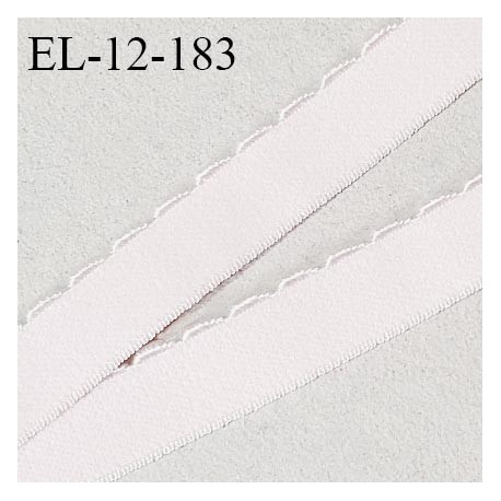 Elastique picot 12 mm lingerie couleur rose pâle largeur 12 mm haut de gamme fabriqué en France prix au mètre