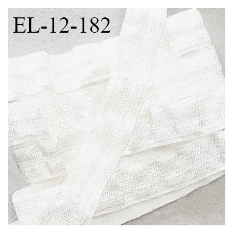 Elastique lingerie 12 mm pré plié haut de gamme couleur ivoire brillant largeur 12 mm fabriqué en France prix au mètre