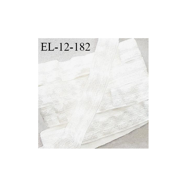 Elastique lingerie 12 mm pré plié haut de gamme couleur ivoire brillant largeur 12 mm fabriqué en France prix au mètre