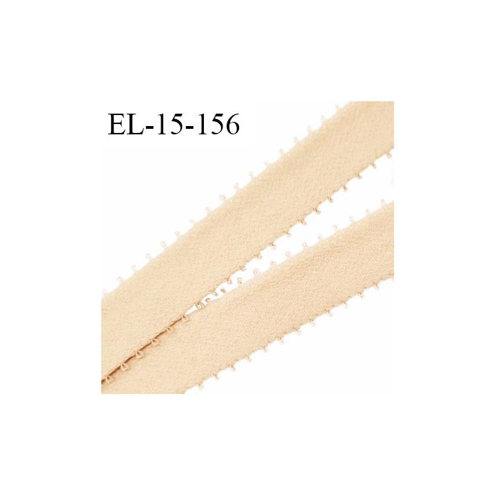 Elastique picot 15 mm couleur beige sable haut de gamme superbe avec picots de chaque côté bonne élasticité prix au mètre