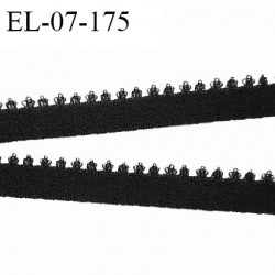 Elastique picot 7 mm lingerie couleur noir largeur 7 mm haut de gamme fabriqué en France pour une grande marque prix au mètre