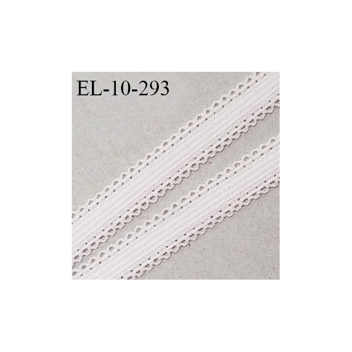 Elastique lingerie 10 mm picot haut de gamme couleur rose très pâle largeur 10 mm avec picots des deux côtés prix au mètre