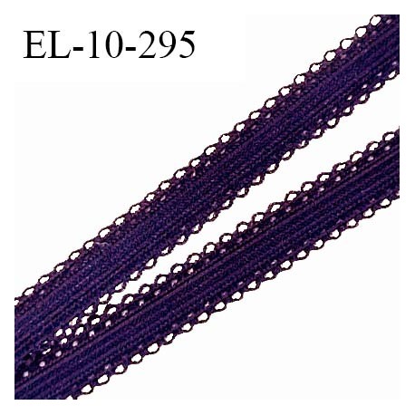 Elastique lingerie 10 mm picot haut de gamme couleur violet largeur 10 mm avec picots des deux côtés prix au mètre