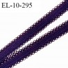 Elastique lingerie 10 mm picot haut de gamme couleur violet largeur 10 mm avec picots des deux côtés prix au mètre