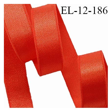 Elastique lingerie 12 mm haut de gamme couleur rouge orangé brillant bonne élasticité prix au mètre